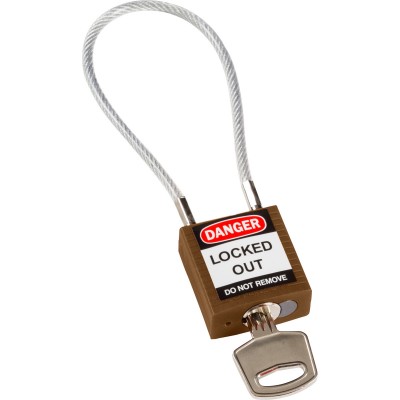 COMPACT CABLE PADLOCK BROWN 20CM KD