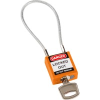 COMPACT CABLE PADLOCK ORANGE 20CM KD