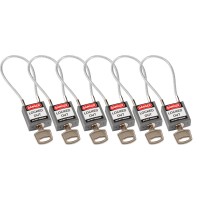 COMPACT CABLE PADLOCK GREY 20CM  KA/6PK