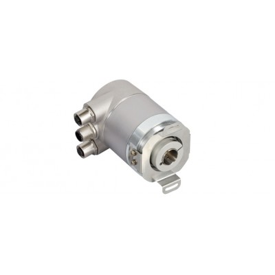 Абсолютен енкодер, ротационен, интерфейс Profinet, singleturn 13 bit (8192 импулса), съединител - радиален 3 x m12, IP64 / IP65, големина на корпуса 58 mm, кух вал с диаметър 15 mm