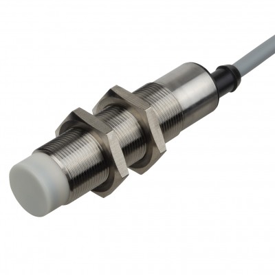 Капацитивен сензор - корпус от неръждаема стомана (M18 x 85 mm), обхват 12 mm, изход PNP/NPN - NO/NC - програмируем, захранване 10 - 40 V DC, свързване с кабел 2 m, раб. темп. от -30 до 85 °C, IP 67, IO-Link