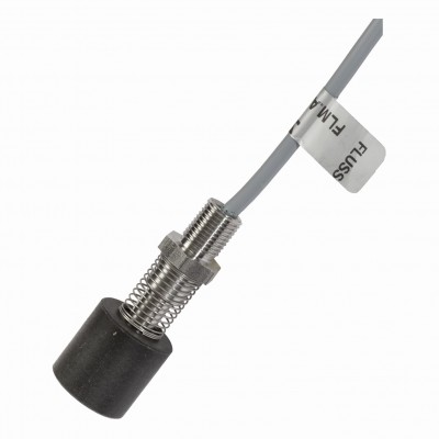 Магнитен сензор за поток - корпус от неръждаема стомана (Ø20 x 50 mm), обхват 5 mm, NO контакт (0.5A, 10VA), до 100 V AC, свръзване с кабел 1.2 m с конектор Fast On, раб. темп. от -30 до 105 °C, IP 67
